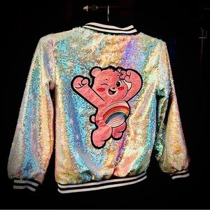 Lola + The Boys Multicolor Sequin Care Bear Jacket